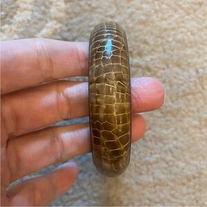 Vintage Goldtone Snakeskin Bangle Bracelet Cuff